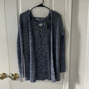 Blue Braided Back Cardigan